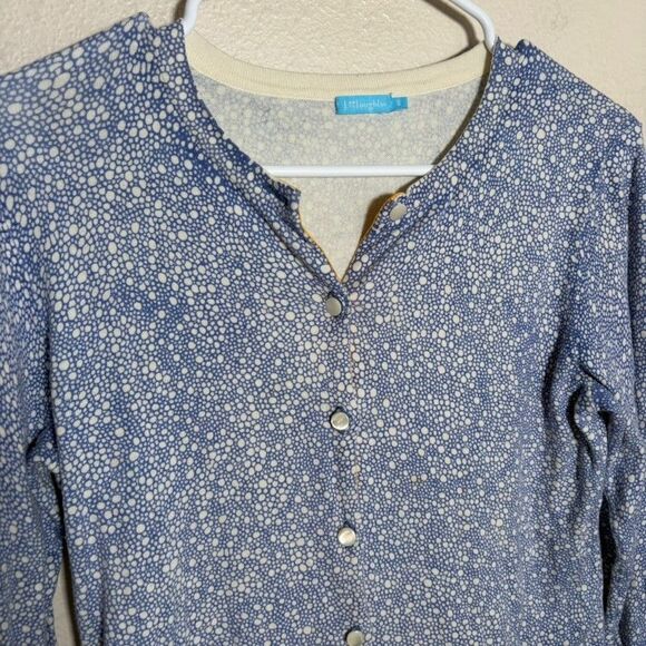 J McLaughlin Sweater Women's Small Cardigan Printed Knit Crew Neck Preppy - Picture 2 of 8